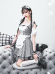 画像15: 【即日発送！】【ハロウィン】ギンガムチェックメイドワンピース 【コスプレ5点セット】[YMT] (15)