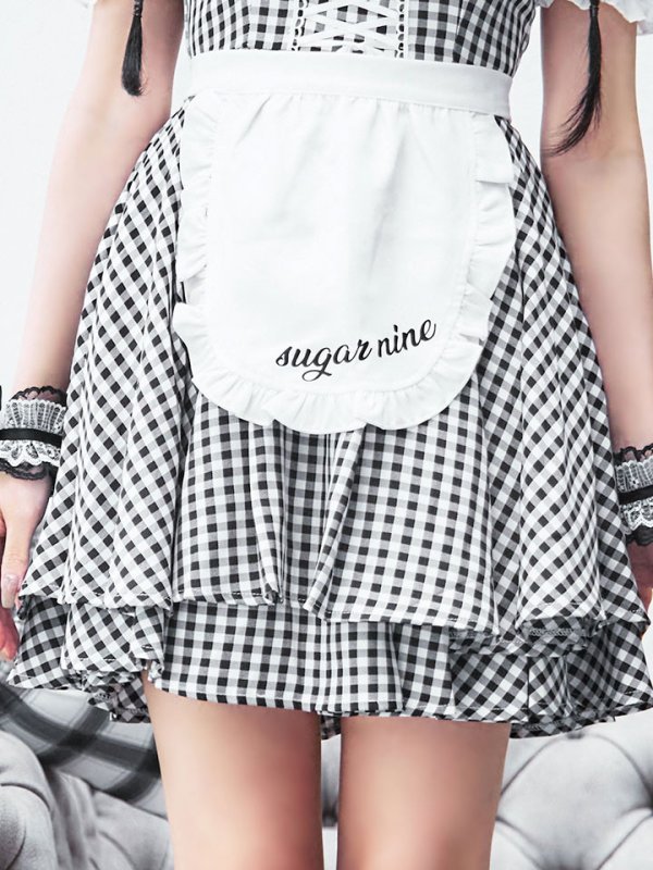 画像31: 【SALE!!】【即日発送！】【ハロウィン】ギンガムチェックメイドワンピース 【コスプレ5点セット】[OF04] (31)