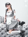 画像3: 【即日発送！】【ハロウィン】ギンガムチェックメイドワンピース 【コスプレ5点セット】[YMT] (3)