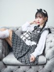 画像24: 【即日発送！】【ハロウィン】ブラックチェックメイドワンピース 【コスプレ5点セット】[YMT] (24)