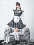画像29: 【即日発送！】【ハロウィン】ブラックチェックメイドワンピース 【コスプレ5点セット】[YMT] (29)