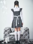 画像31: 【即日発送！】【ハロウィン】ブラックチェックメイドワンピース 【コスプレ5点セット】[YMT] (31)
