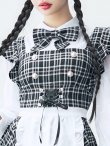 画像32: 【即日発送！】【ハロウィン】ブラックチェックメイドワンピース 【コスプレ5点セット】[YMT] (32)