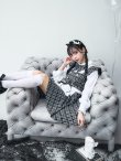 画像14: 【即日発送！】【ハロウィン】ブラックチェックメイドワンピース 【コスプレ5点セット】[YMT] (14)