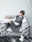 画像16: 【即日発送！】【ハロウィン】ブラックチェックメイドワンピース 【コスプレ5点セット】[YMT] (16)