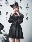 画像17: 【即日発送！】【ハロウィン】ブラックキャットベロアワンピース 【コスプレ3点セット】[YMT] (17)