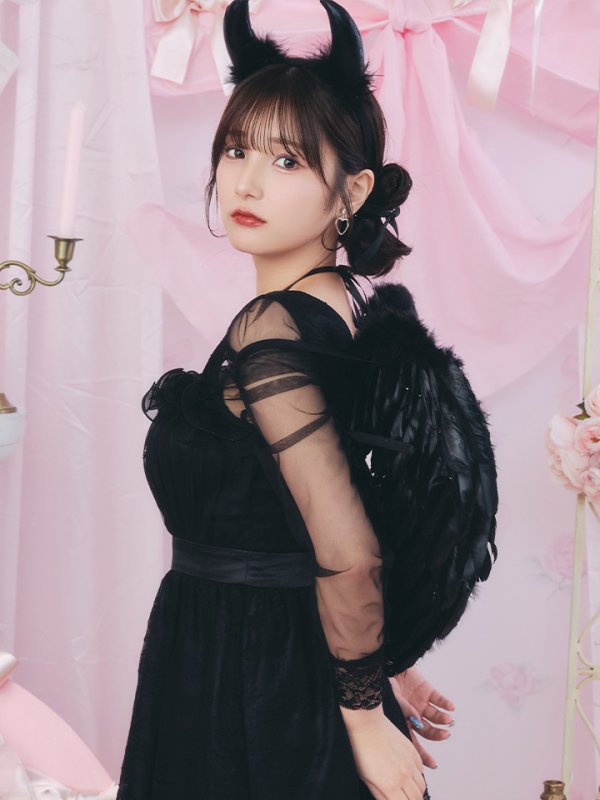 画像10: 【即日発送！】【ハロウィン】ショートインロングデビルワンピース 【コスプレ4点セット】[OF04-H] (10)