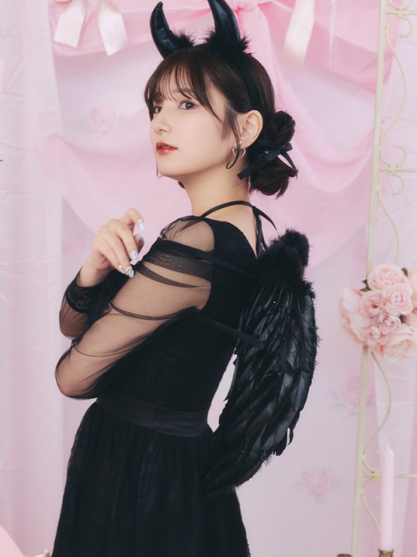 画像11: 【即日発送！】【ハロウィン】ショートインロングデビルワンピース 【コスプレ4点セット】[OF04-H] (11)