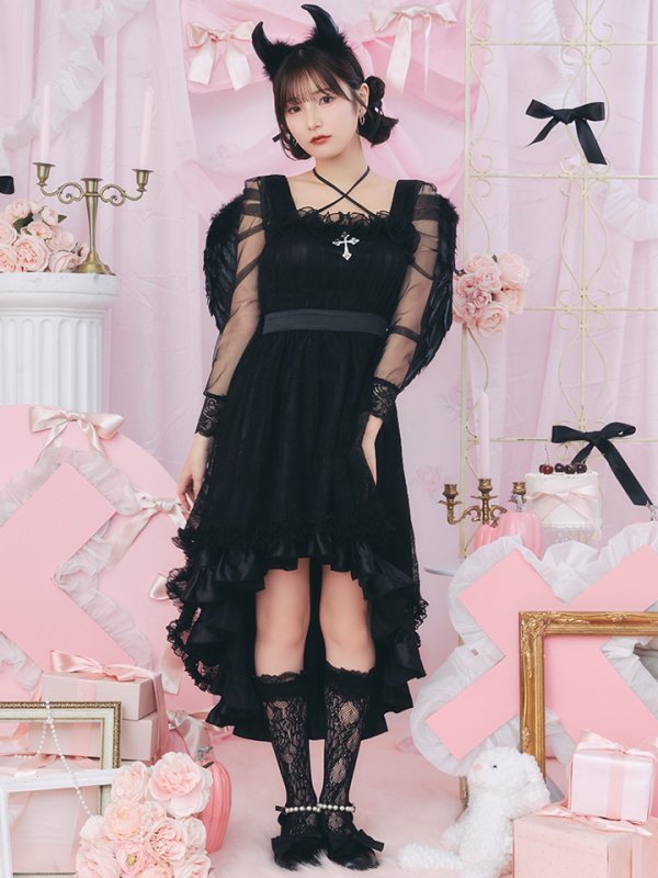 画像5: 【即日発送！】【ハロウィン】ショートインロングデビルワンピース 【コスプレ4点セット】[OF04-H] (5)