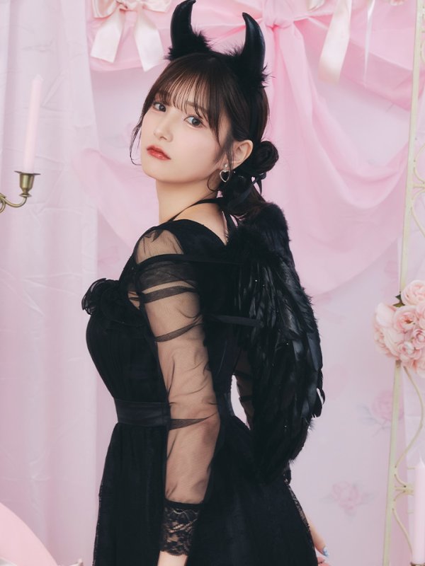 画像6: 【即日発送！】【ハロウィン】ショートインロングデビルワンピース 【コスプレ4点セット】[OF04-H] (6)