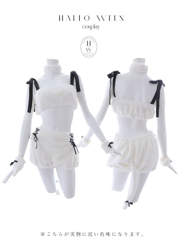画像15: 【SALE!!】【ハロウィン】 バイカラーリボンもこもこパピー 【コスプレ6点セット】 【FREEサイズ/1カラー】[OF01] (15)