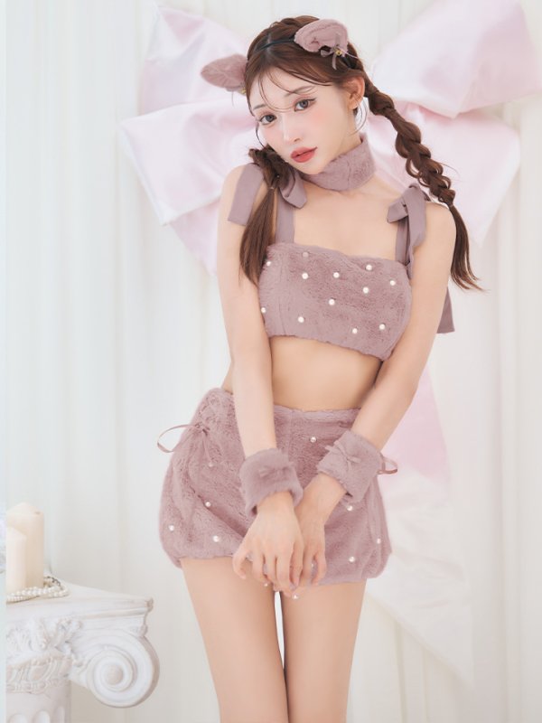 画像13: 【即日発送】【ハロウィン】 もこもこキャットリボンセットアップ 【コスプレ6点セット】 【Fサイズ/3カラー】[HC03] (13)