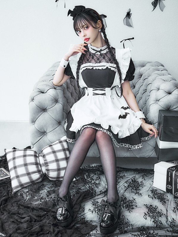 画像12: 【即日発送！】【ハロウィン】クラシックメイドワンピース 【コスプレ5点セット】[OF01] (12)