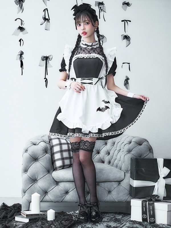 画像14: 【即日発送！】【ハロウィン】クラシックメイドワンピース 【コスプレ5点セット】[OF01] (14)