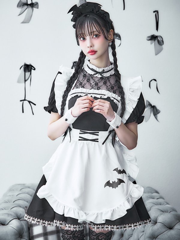 画像3: 【即日発送！】【ハロウィン】クラシックメイドワンピース 【コスプレ5点セット】[OF01] (3)