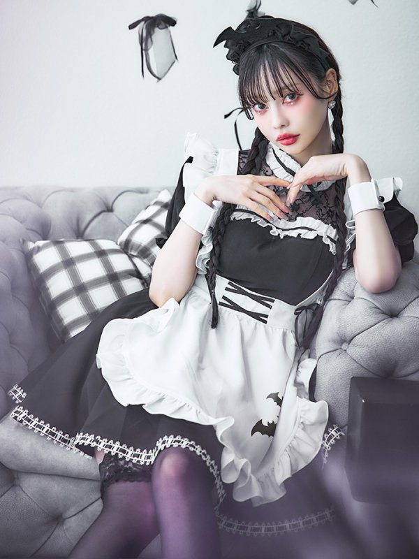 画像7: 【即日発送！】【ハロウィン】クラシックメイドワンピース 【コスプレ5点セット】[OF01] (7)