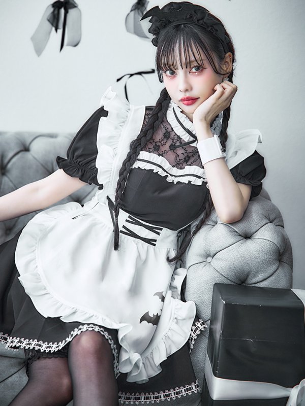 画像9: 【即日発送！】【ハロウィン】クラシックメイドワンピース 【コスプレ5点セット】[OF01] (9)