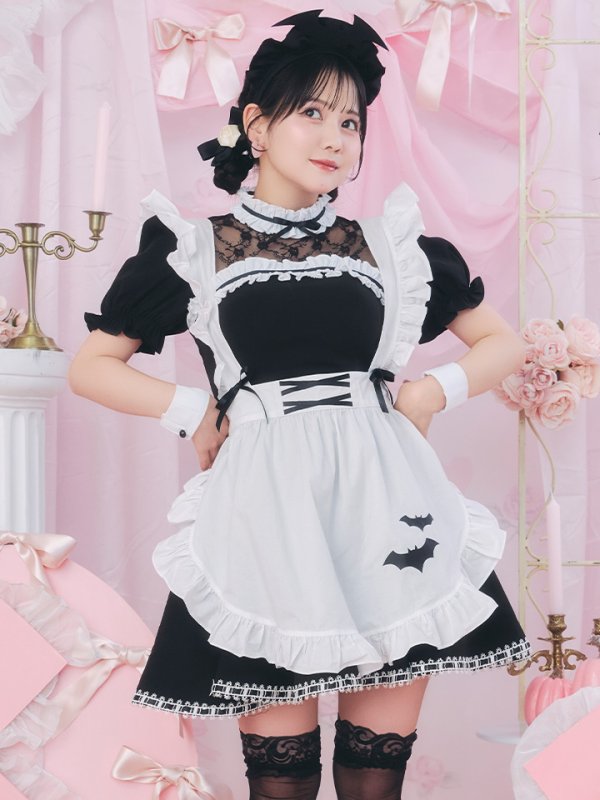 画像4: 【即日発送！】【ハロウィン】クラシックメイドワンピース 【コスプレ5点セット】[OF01] (4)