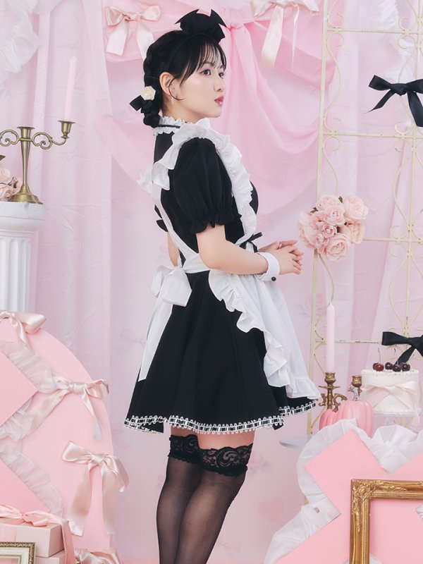 画像6: 【即日発送！】【ハロウィン】クラシックメイドワンピース 【コスプレ5点セット】[OF01] (6)