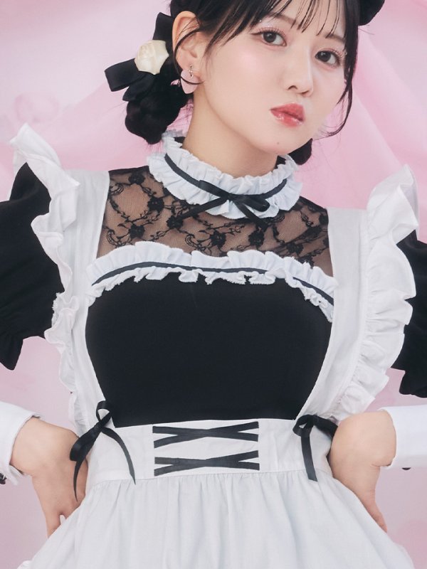 画像9: 【即日発送！】【ハロウィン】クラシックメイドワンピース 【コスプレ5点セット】[OF01] (9)