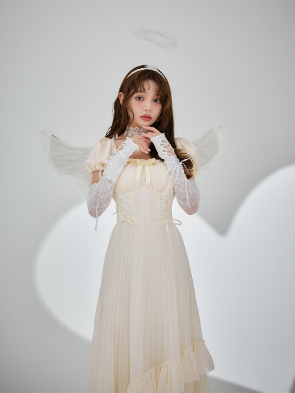 画像14: 【SALE!!】【即日発送！】【ハロウィン】 天使プリーツスカートワンピ 【コスプレ5点セット】 【S-XLサイズ/１カラー】[HC03-H] (14)