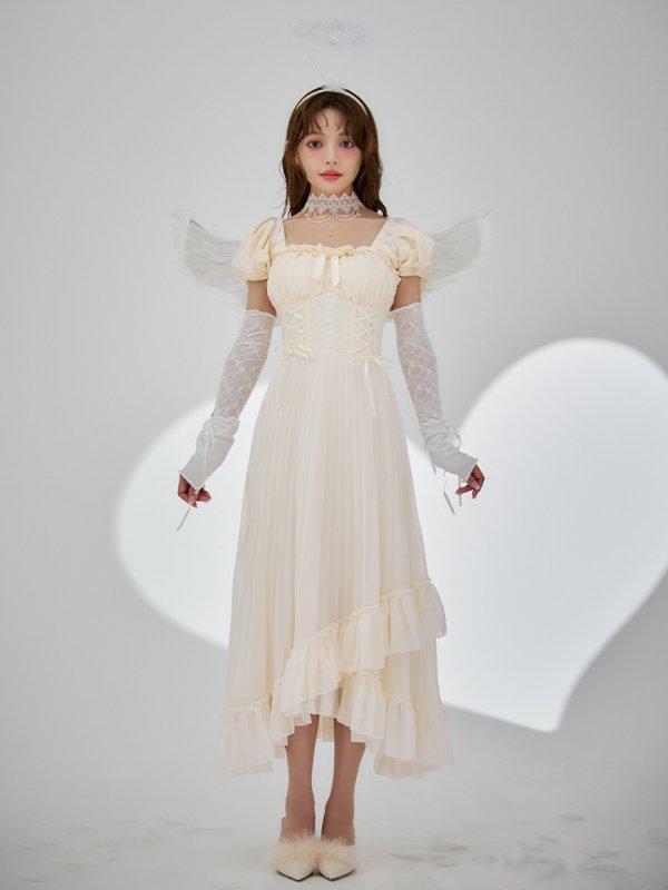 画像4: 【SALE!!】【即日発送！】【ハロウィン】 天使プリーツスカートワンピ 【コスプレ5点セット】 【S-XLサイズ/１カラー】[HC03-H] (4)