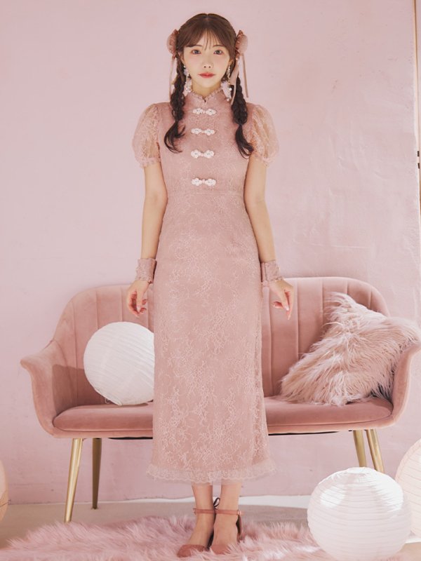 画像4: 【SALE!!】【ハロウィン】チャイナレースタイトワンピース 【コスプレ3点セット】 【S-Lサイズ/2カラー】(SE01YN)[HC03] (4)