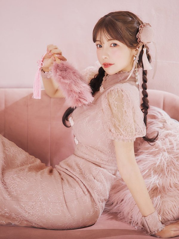 画像7: 【SALE!!】【ハロウィン】チャイナレースタイトワンピース 【コスプレ3点セット】 【S-Lサイズ/2カラー】(SE01YN)[HC03] (7)