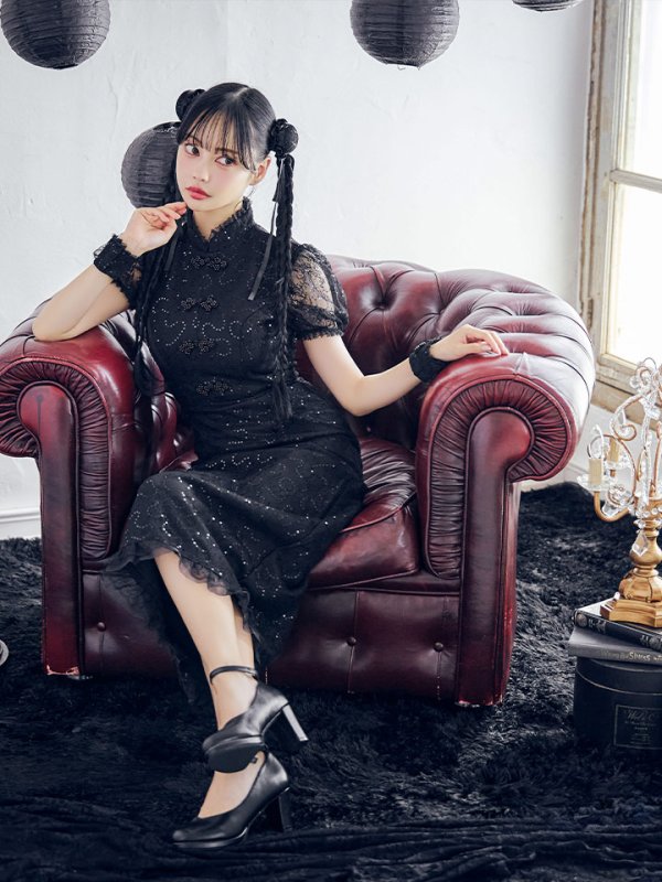 画像21: 【SALE!!】【ハロウィン】チャイナレースタイトワンピース 【コスプレ3点セット】 【S-Lサイズ/2カラー】(SE01YN)[HC03] (21)