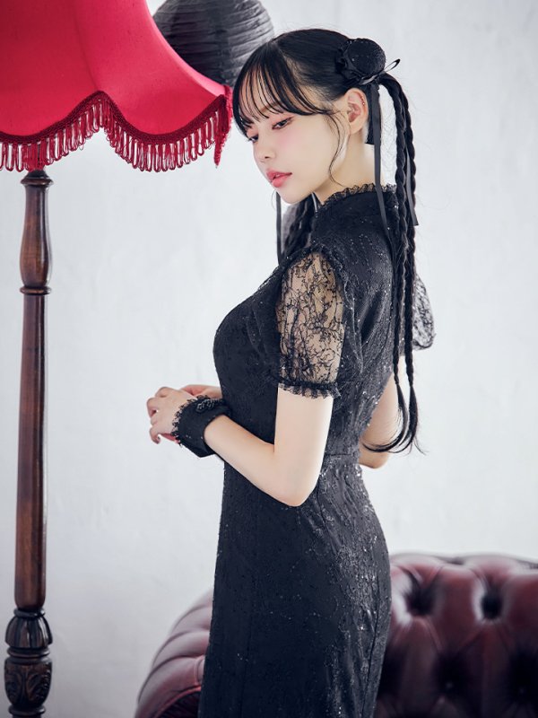 画像24: 【SALE!!】【ハロウィン】チャイナレースタイトワンピース 【コスプレ3点セット】 【S-Lサイズ/2カラー】(SE01YN)[HC03] (24)