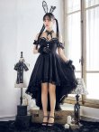画像2: 【即日発送！】【ハロウィン】 バニーショートインロングワンピース 【コスプレ5点セット】【XS-XLサイズ/2カラー】[YMT] (2)