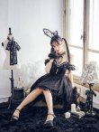 画像3: 【即日発送！】【ハロウィン】 バニーショートインロングワンピース 【コスプレ5点セット】【XS-XLサイズ/2カラー】[YMT] (3)