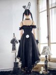 画像7: 【即日発送！】【ハロウィン】 バニーショートインロングワンピース 【コスプレ5点セット】【XS-XLサイズ/2カラー】[YMT] (7)