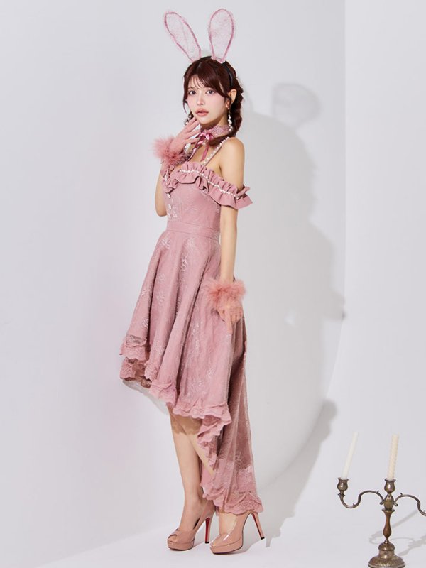 画像14: 【SALE!!】【即日発送！】【ハロウィン】 バニーショートインロングワンピース 【コスプレ5点セット】【XS-XLサイズ/2カラー】[HC03] (14)