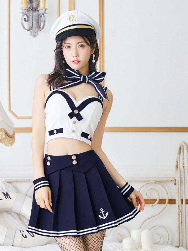 画像10: 【SALE!!】【即日発送！】【ハロウィン】マリン/水兵セットアップ 【コスプレ6点セット】【XS-Lサイズ/1カラー】[OF04] (10)