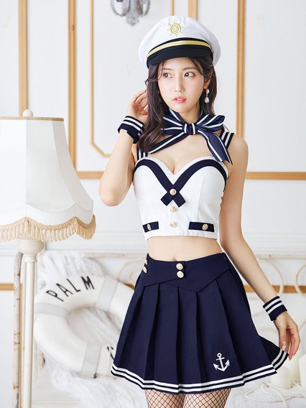画像9: 【SALE!!】【即日発送！】【ハロウィン】マリン/水兵セットアップ 【コスプレ6点セット】【XS-Lサイズ/1カラー】[OF04] (9)