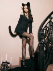 画像31: 【即日発送！】【ハロウィン】キャットスタッズオフショルワンピース 【コスプレ4点セット】【XS-XLサイズ/２カラー】[YMT] (31)