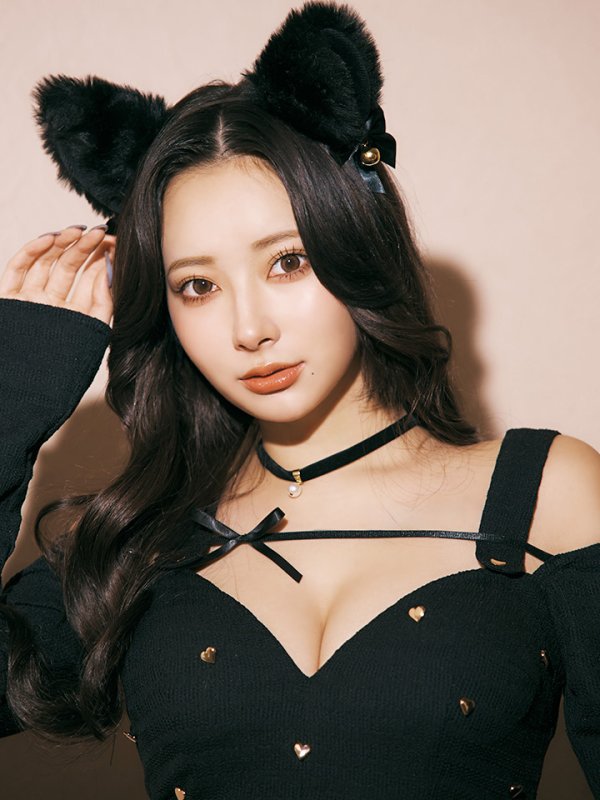 画像38: 【即日発送！】【ハロウィン】キャットスタッズオフショルワンピース 【コスプレ4点セット】【XS-XLサイズ/２カラー】[OF04] (38)