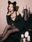 画像27: 【即日発送！】【ハロウィン】キャットスタッズオフショルワンピース 【コスプレ4点セット】【XS-XLサイズ/２カラー】[YMT] (27)