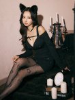 画像28: 【即日発送！】【ハロウィン】キャットスタッズオフショルワンピース 【コスプレ4点セット】【XS-XLサイズ/２カラー】[YMT] (28)