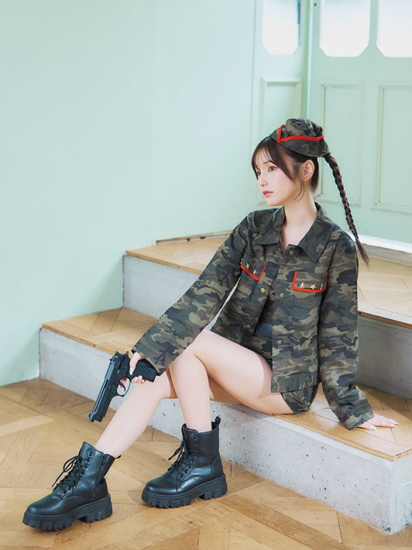 画像10: 【SALE!!】【即日発送】【ハロウィン】アーミーガールセットアップ 【コスプレ6点セット】 【XS-Lサイズ/1カラー】[HC03] (10)