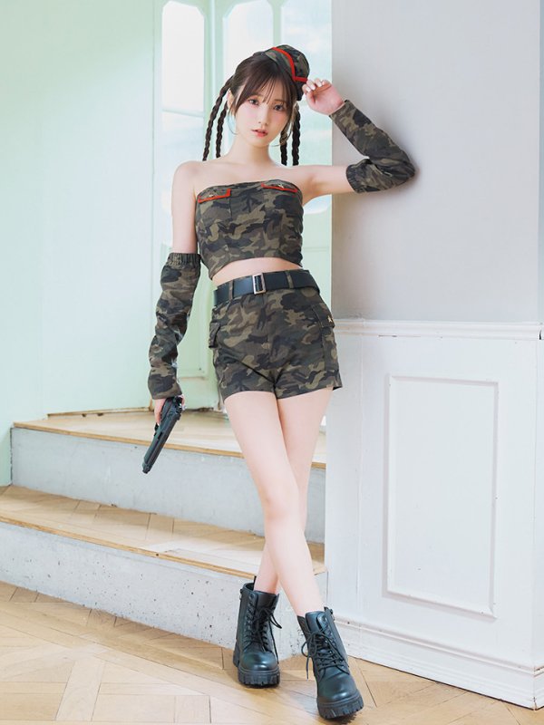 画像5: 【SALE!!】【即日発送】【ハロウィン】アーミーガールセットアップ 【コスプレ6点セット】 【XS-Lサイズ/1カラー】[HC03] (5)