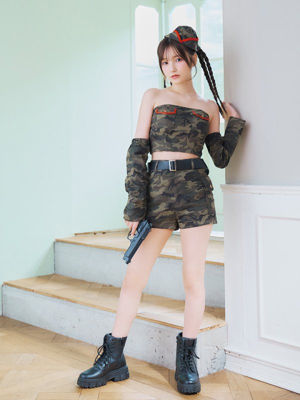 画像6: 【SALE!!】【即日発送】【ハロウィン】アーミーガールセットアップ 【コスプレ6点セット】 【XS-Lサイズ/1カラー】[HC03] (6)