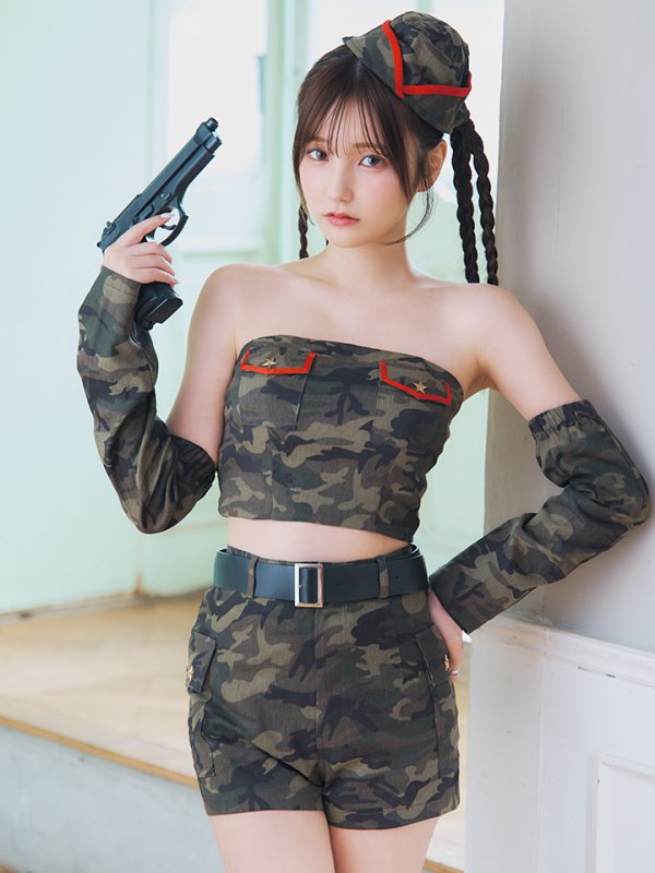 画像7: 【SALE!!】【即日発送】【ハロウィン】アーミーガールセットアップ 【コスプレ6点セット】 【XS-Lサイズ/1カラー】[HC03] (7)