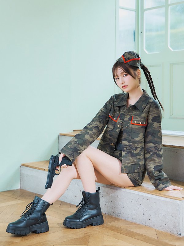 画像9: 【SALE!!】【即日発送】【ハロウィン】アーミーガールセットアップ 【コスプレ6点セット】 【XS-Lサイズ/1カラー】[HC03] (9)