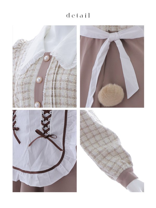 画像12: 【SALE!!】【即日発送！】【ハロウィン】ベアメイドワンピース 【コスプレ4点セット】 【S-XLサイズ/1カラー】[HC03] (12)