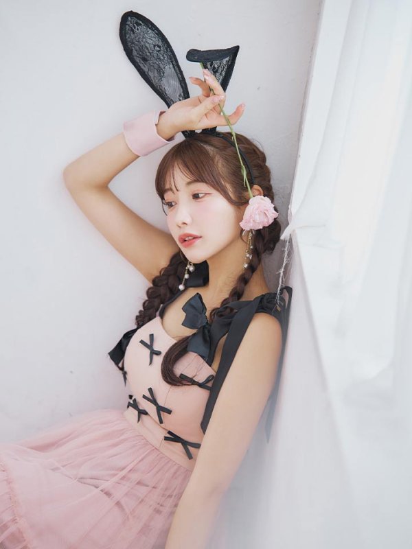 画像14: 【SALE!!】【即日発送！】【ハロウィン】バニーリボンチュールワンピース 【コスプレ4点セット】 【S-Lサイズ/1カラー】[HC03] (14)