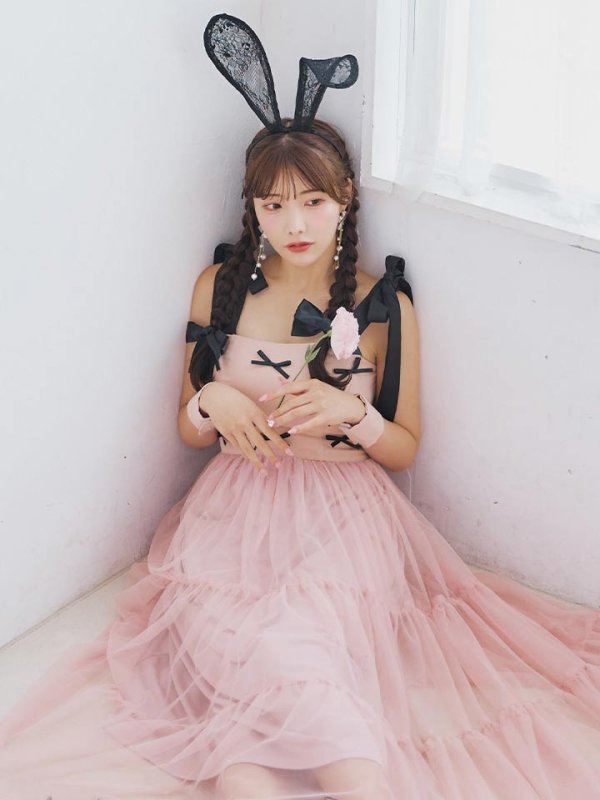 画像18: 【SALE!!】【即日発送！】【ハロウィン】バニーリボンチュールワンピース 【コスプレ4点セット】 【S-Lサイズ/1カラー】[HC03] (18)