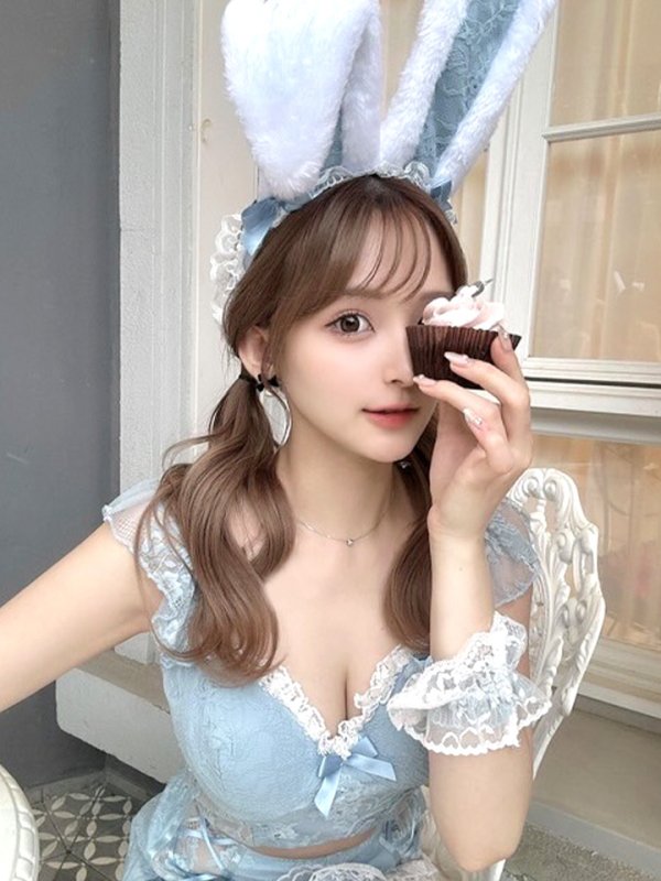 画像2: 【SALE!!】【即日発送！】【ハロウィン】 総レースバニーフリルセットアップ【コスプレ7点セット】【XS-Lサイズ/3カラー】[HC03] (2)