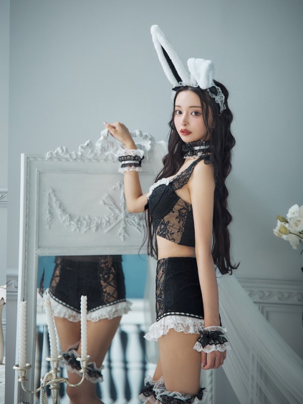 画像9: 【SALE!!】【即日発送！】【ハロウィン】 総レースバニーフリルセットアップ【コスプレ7点セット】【XS-Lサイズ/3カラー】[HC03] (9)